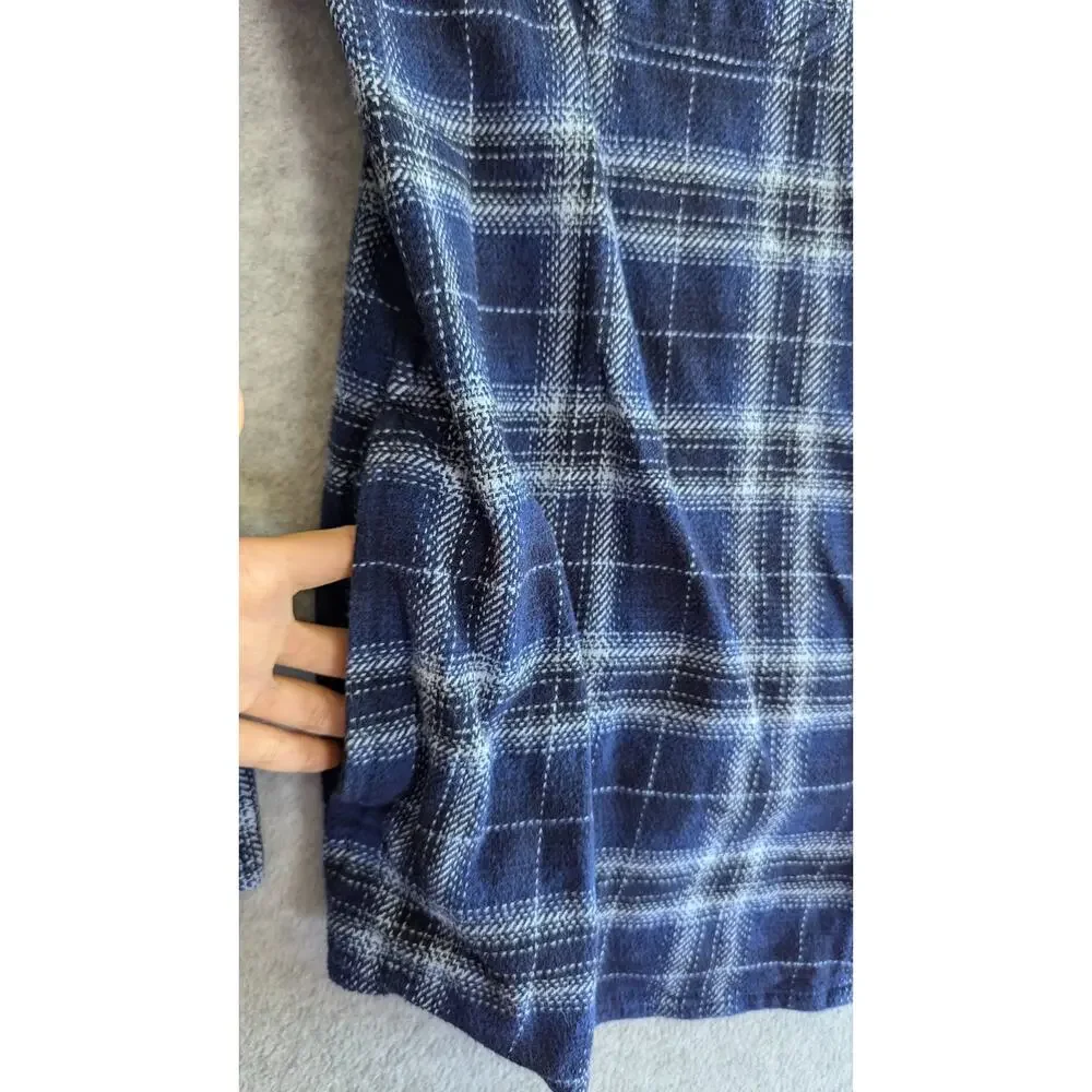 Woolrich Men‎ Shirt XXL Blue Plaid Shacket Heavy Weight Pockets Warm Button Up